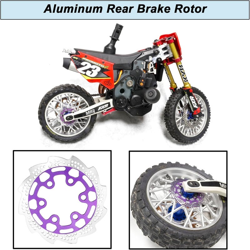 XSYGO ديسك الفرامل الخلفي من الألمنيوم لدراجة LOSI 1/4 Promoto-MX RTR قطع غيار ترقية ديسك الفرامل الخلفي (استبدال الجزء LOS362010) (أرجواني) - Image 4